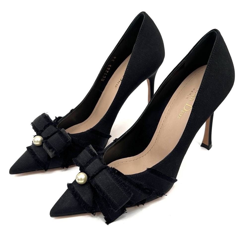 Dior Black Women's Shoes with Bow Detail Dior Adiorable Pump Box size 36 Pointed - Picture 5 of 16
